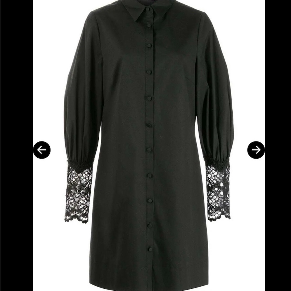 LELA ROSE
Lace-Cuff Shirt Dress